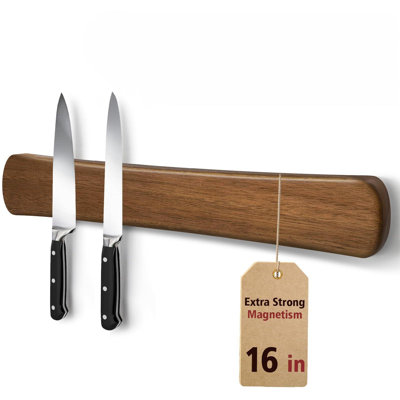 Magnetic Knife Holder For Wall, 16 Inch Wood Knife Strip With Strong Magnetism, Kitchen Accessories Organizer, Housewarming Gifts For New Home, Storage Space Savers For Apartment/Rv/Farmhouse