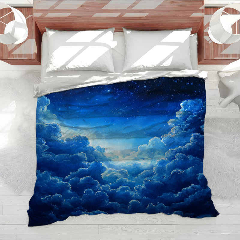 Clouds Bedding Sky Comforter Minimalist, King Comforter