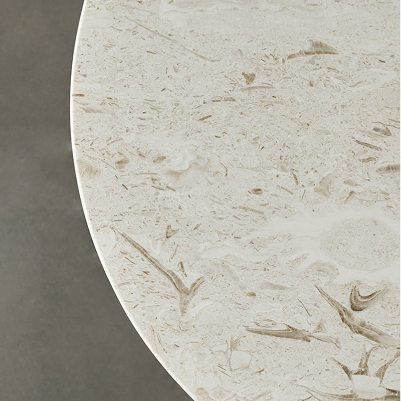 Creative Coffee Table with Marble and Wood, 16.53" H x 19.68" L x 19.68" W, Burlywood