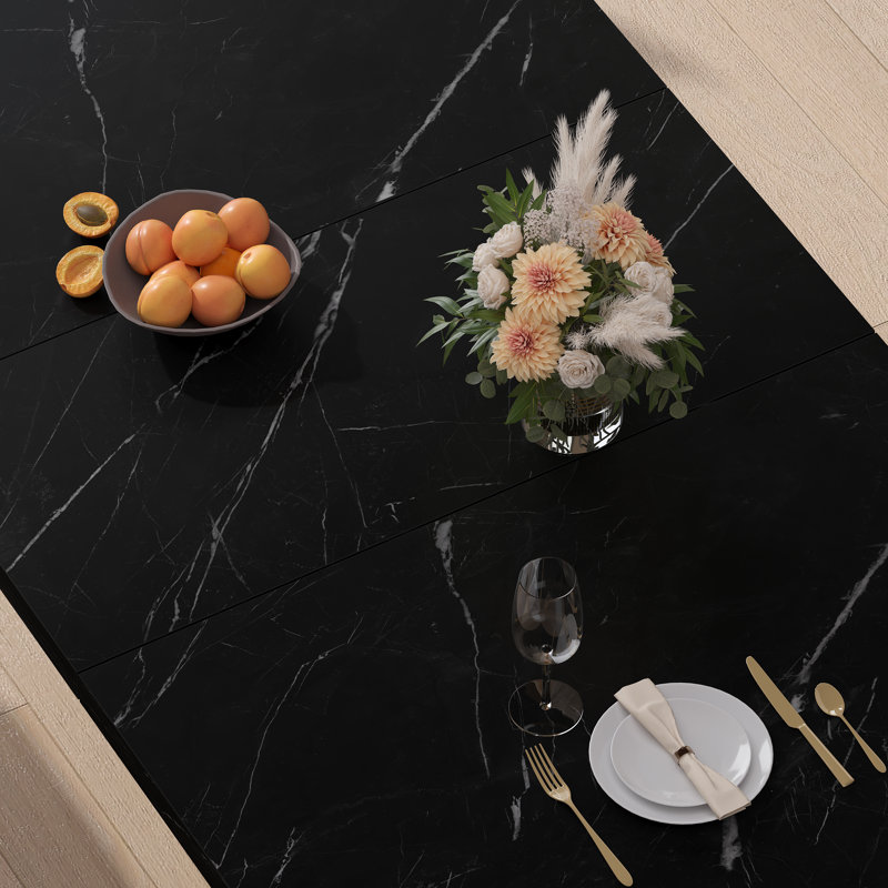 Table de salle à manger Eclat, Noir, 29.92" H x 78.74" L x 36.22" W