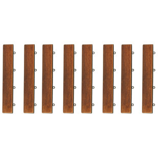 EZ-Floor 12'' L x 1'' W Wood Interlocking Deck Side Trim in Oiled (Set of 8)