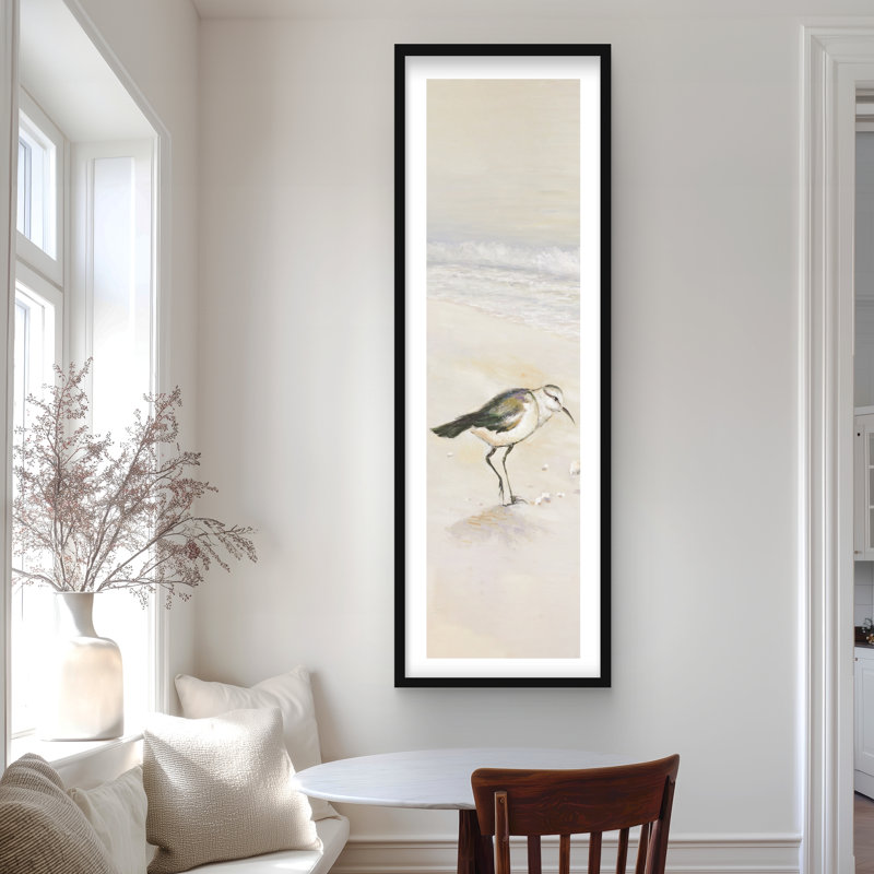 «Semipalmated Sandpiper Beach», reproduction encadrée jaune, H 60 po x l 20 po