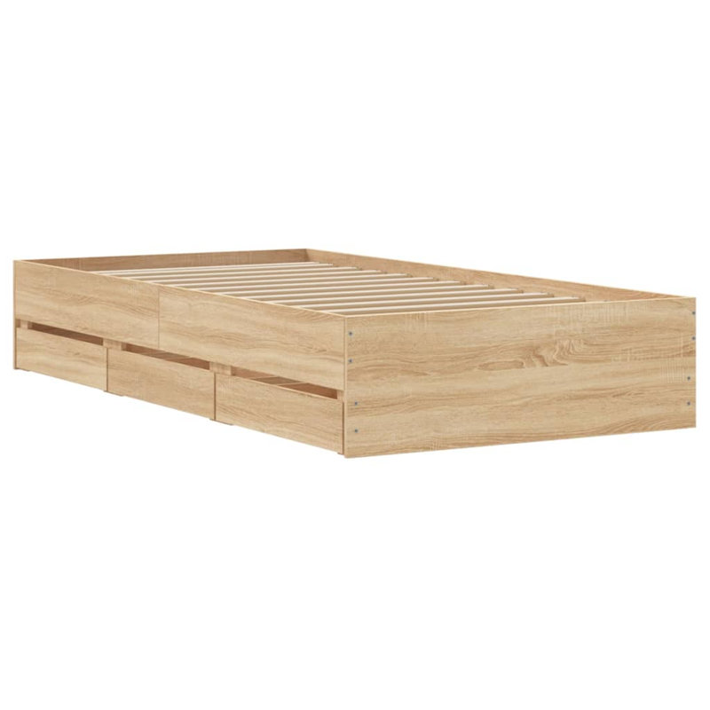 Nyarie Bed, Small Single ( 75 x 190 cm), Sonoma Oak