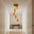 Dainte Lilly 5- Pendant Light – Luxury Brass & Crystal Pendant Light with Adjustable Rope for Bedroom, Dining Room & Entryway