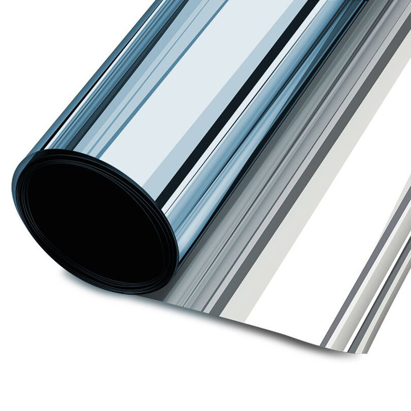 Adhésif décoratif pour fenêtre non adhésif, Argenté bleu