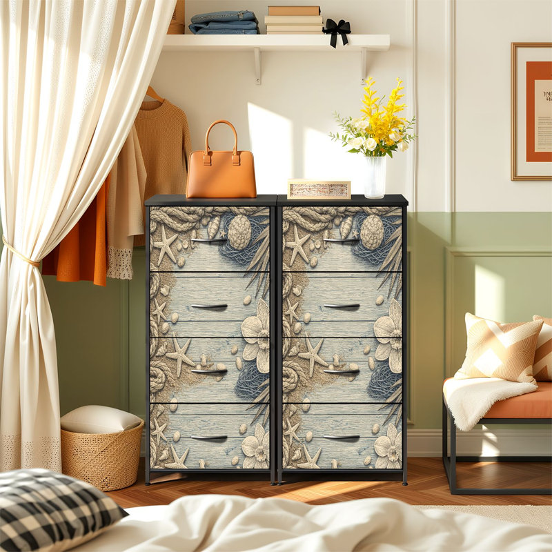 Commode rustique pour la chambre à coucher avec 4 tiroirs de rangement