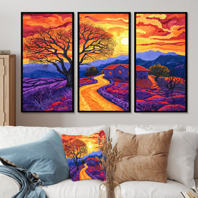 Vibrant baobab dans un paysage africain III - ensemble de décorations murales paysage africain