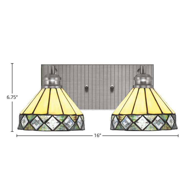 Éclairage pour meuble-lavabo 2 lumières Kanylah, Nickel brossé