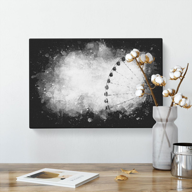 Ferris Wheel In Seattle - Wrapped Canvas, 50cm H x 76cm W x 3cm D