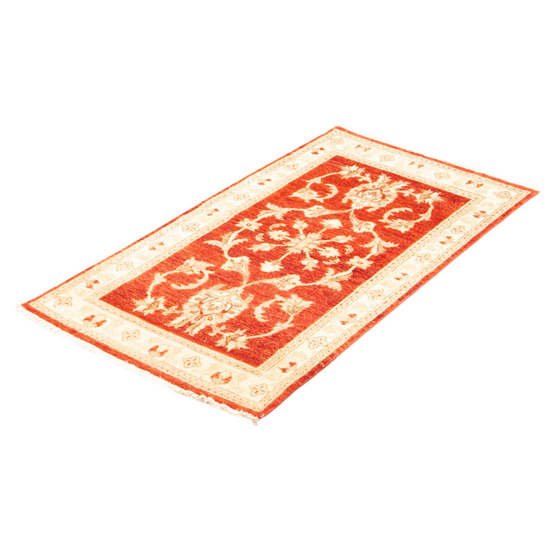 Chobi Finest One-of-a-Kind 3'1" X 5'9" New Age Wool Area Rug in Red