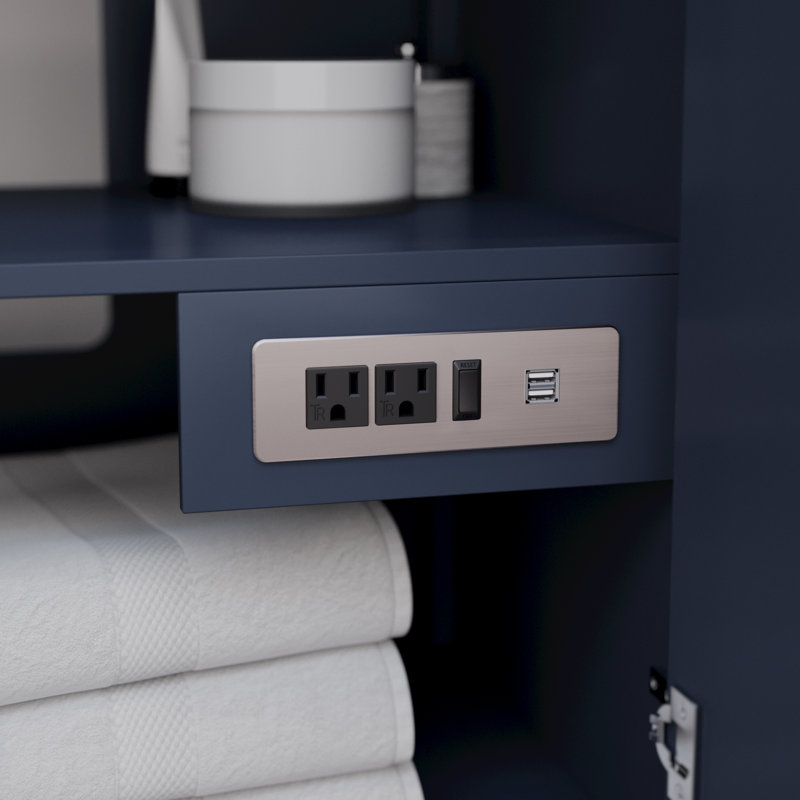 Ensemble de meuble-lavabo simple 60 po Icon, Bleu très foncé, Nickel brossé