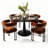 4 - Person Dining Table Sets With Round Table & 4 Upholstered Velvet Chairs-895258811