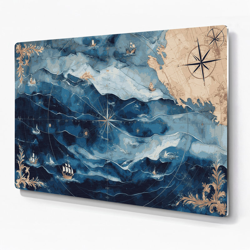 Art mural gris nautique, H 12 po x l 18 po