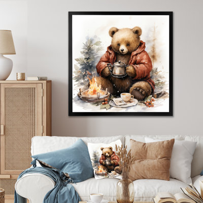 Hiver chambre de bébé ours en peluche I - Art mural ours en peluche