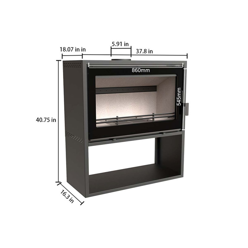 Modern style steel metal home heating fireplace