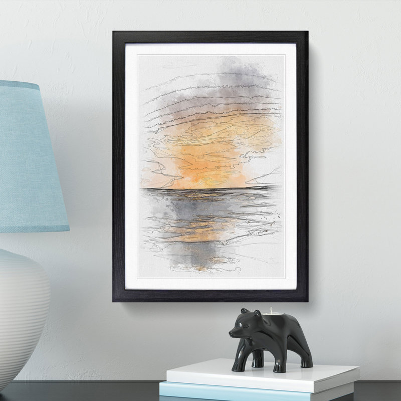 Ocean Of Clouds Abstract - Single Picture Frame Painting on MDF, Black Framed, 63cm H x 45cm W x 2cm D