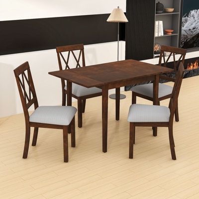 Ensemble de salle à manger à rallonge avec chaises rembourrées