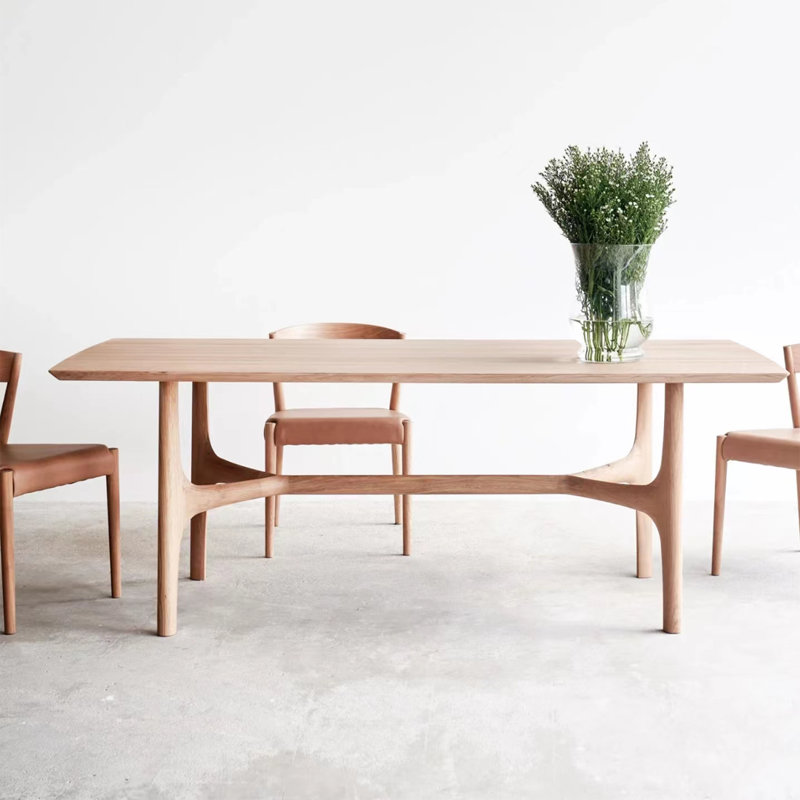 Strathern Oak Solid Wood Dining Table, 35.43" W x 70.87" L