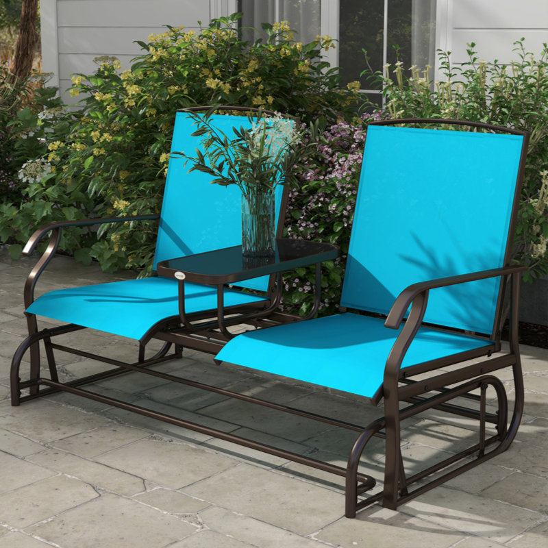 Banc oscillant avec table centrale Outsunny