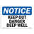 Osha Notice Keep Out Danger Deep Well Sign