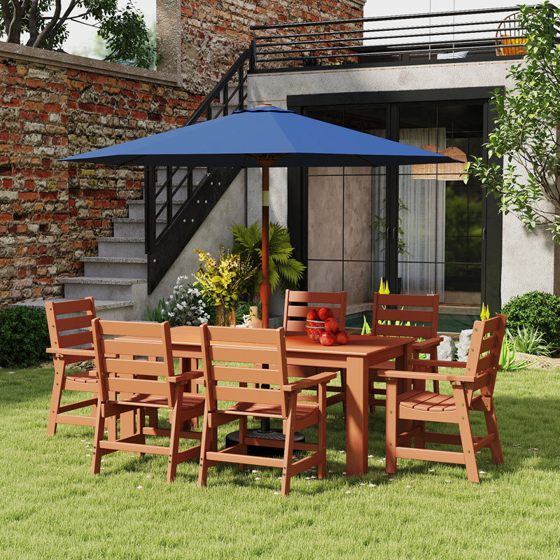 Parasol de patio 9 pi avec base, Marine