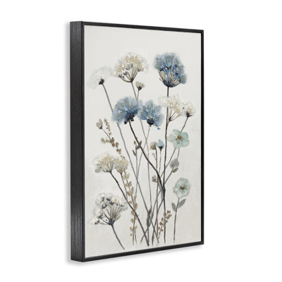 Blue & Beige Garden Framed Giclee, design by Patricia Pinto