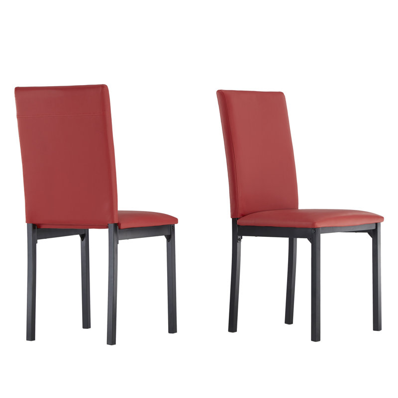 Chaise d'appoint rembourrée Aloke Mizell, Rouge