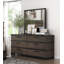 Mobilier de chambre à coucher à 2 tiroirs et 2 tiroirs à finition deux tons brun et noir