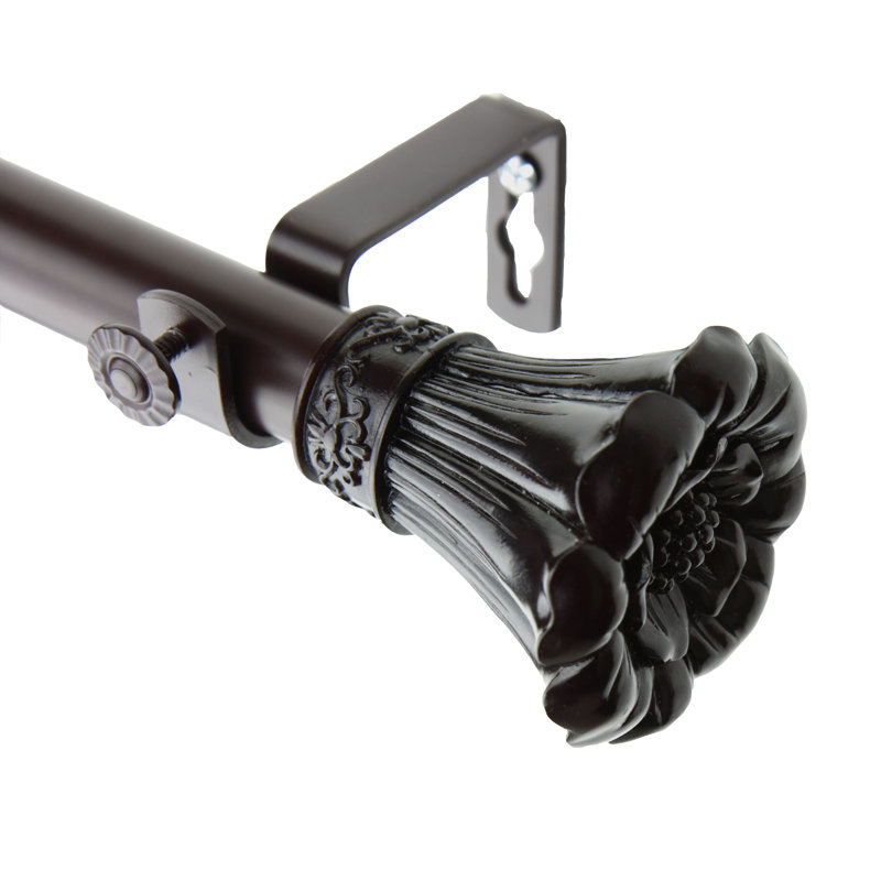 Tringle à rideaux simple Mcfarlane Blossom, Acajou, H 1 po x l 48 po x P 3,63 po