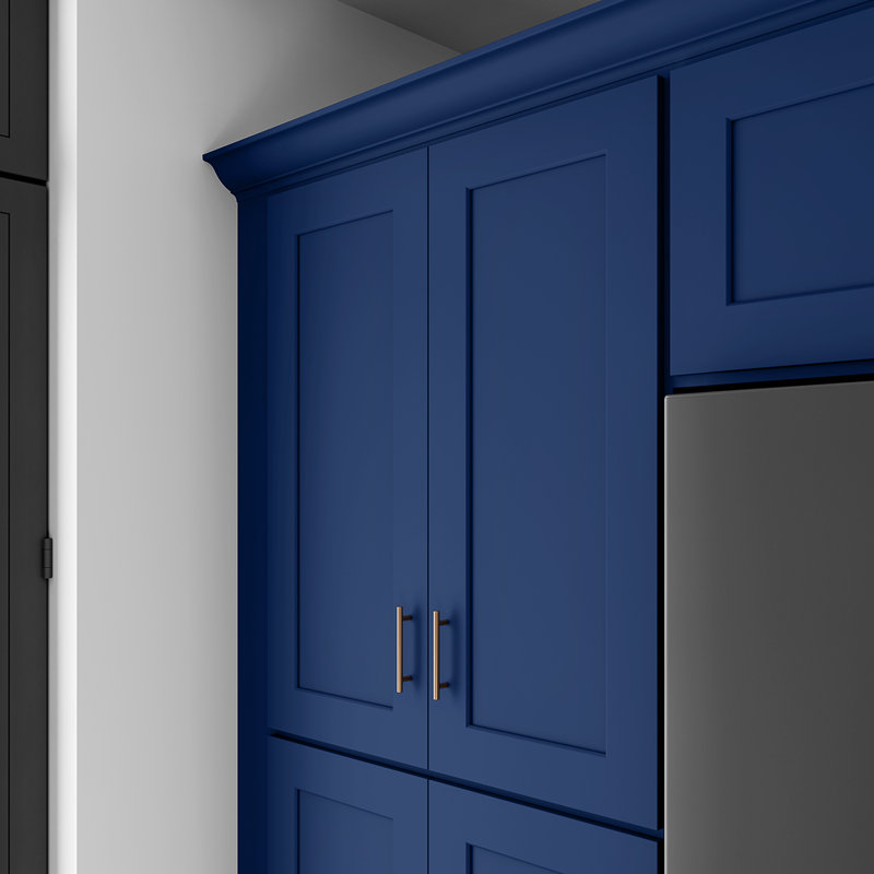 Armoire de cuisine en bois massif prête à assembler, Shaker bleu, 30", 36"