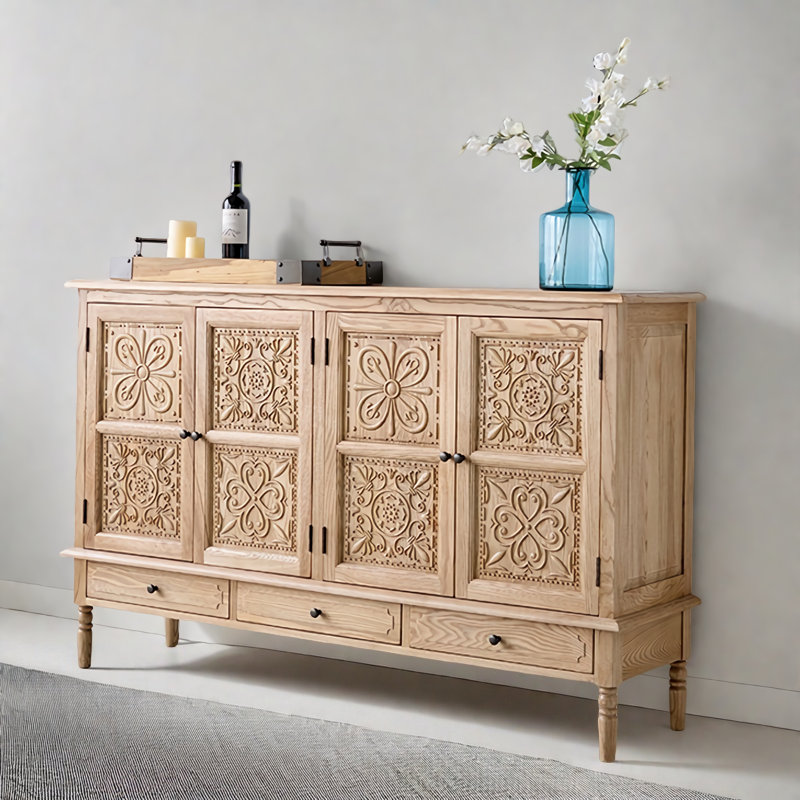 Country style Oak Solid Wood Sideboard