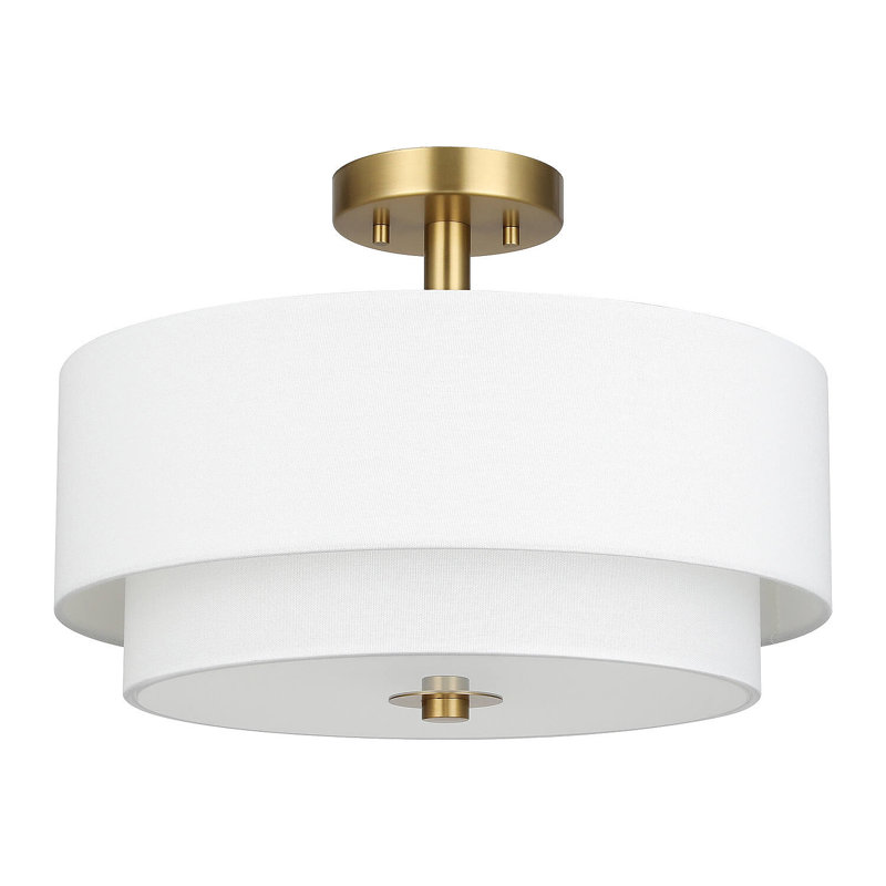 Plafonnier semi-encastré en tissu Nichoel, Brass