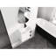 Meuble-lavabo mural moderne de 61 cm (24 po), lavabo en céramique blanche, charnières à fermeture douce, fini lustré, deux espaces de rangement ouverts. Meuble-lavabo blanc, porte fermée, emballage démontable.