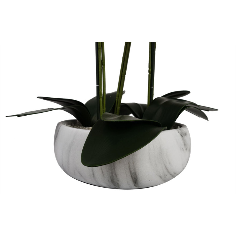 Plastic, Silk Artificial Arrangement in Planter, Pink