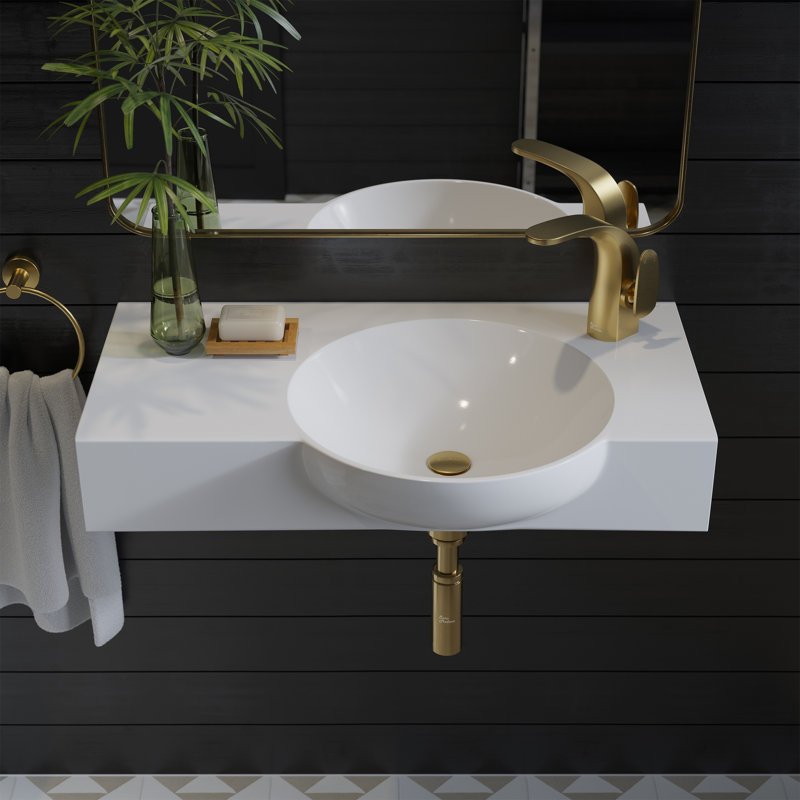 Lavabo de salle de bain mural rectangulaire en céramique 30 po Chateau White - blanc brillant SM-WS325, Blanc lustré, Oui