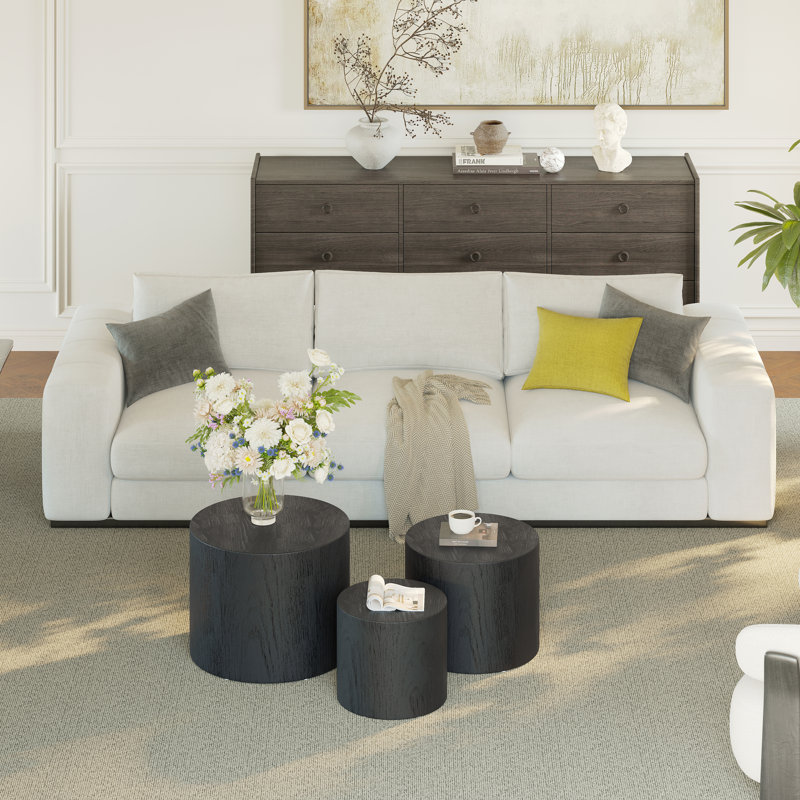 Nesting Coffee Table Set Of 3, Black