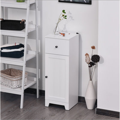 Short Bathroom Storage Cabinet, Cabinet Organizer with 1 Drawer and Adjustable Shelf for Living Room