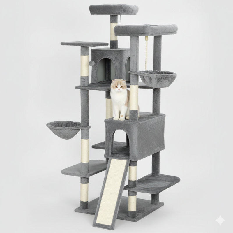 Multi-Tier Cat Activity Tree, 69 Inches Tall