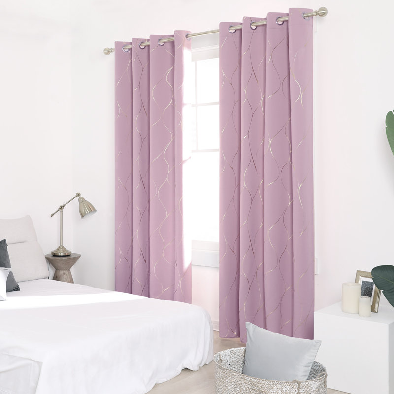 Valmar Blackout Curtain Pair, Pink Lavender, Width 168 x Drop 229cm