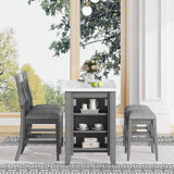 Lennie 4 - Person Faux Marble Top Four Leg Dining Set