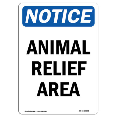 Osha Notice Animal Relief Area Sign