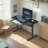 Keb Home Office Tempered Glass Adjustable Standing Desk with Drawer-835290708