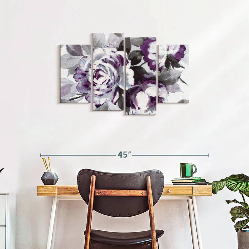 «Scent Of Roses Plum Wall Art», reproduction d'art sur toile, H 22 po x l 36 po x P 1 po