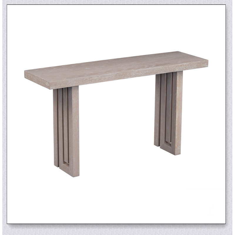 Console en placage de chêne de conception unique avec formes latérales distinctives