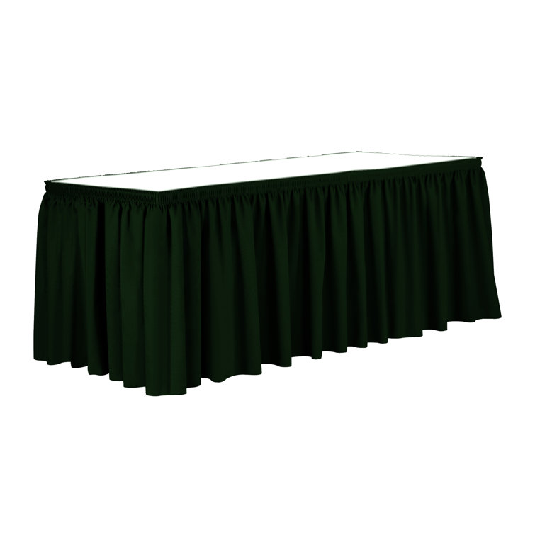 Ultimate Textile 7 Ft. Shirred Pleat Polyester Table Skirt - 42" Bar Height, Cobalt Blue