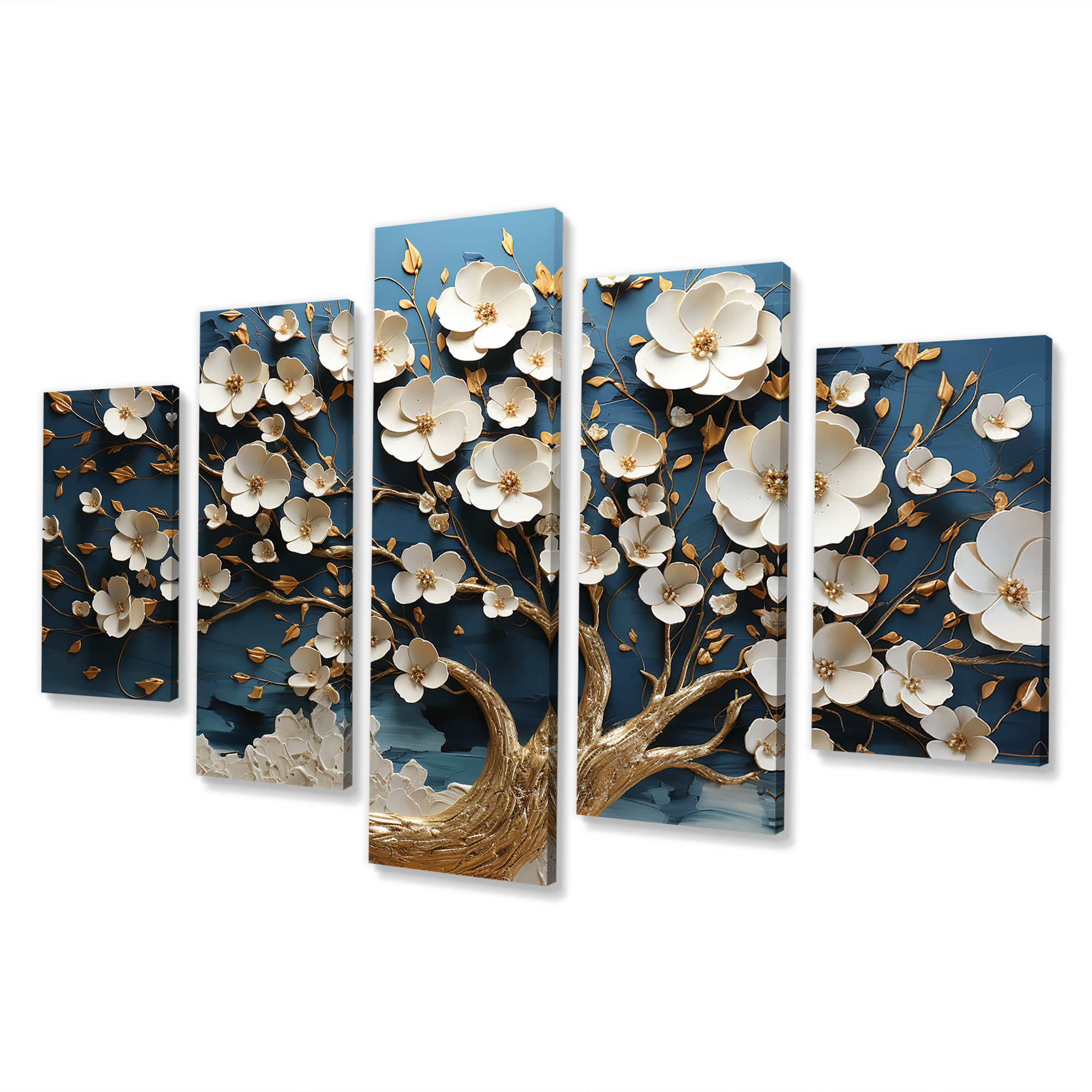 Lark Manor™ Blue And White Orchid Tree Golden Of Branches II - Tree ...