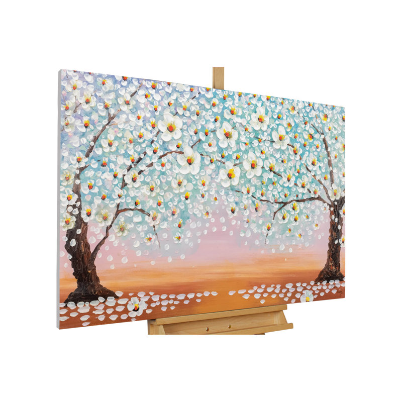 Hand -painted acrylic painting on a balmy summer evening