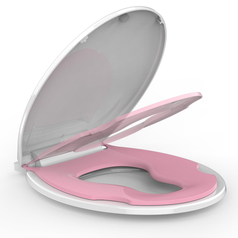 Toilet Seat Round,Toilet Seat With Toddler Seat Built In, Potty Training Toilet Seat Round Fits Both Adult And Child, Pink