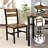 5-Piece Dining Table Set For 4 With Storage Rack, Farmhouse Wood Kitchen Table & Chairs Set With Metal Frame, Dining Room Table With 4 Curved Chairs For Breakfast Nook, Apartment-1034304576