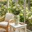 Vase blanc floral en céramique, vase botanique vert texturé pour la décoration intérieure